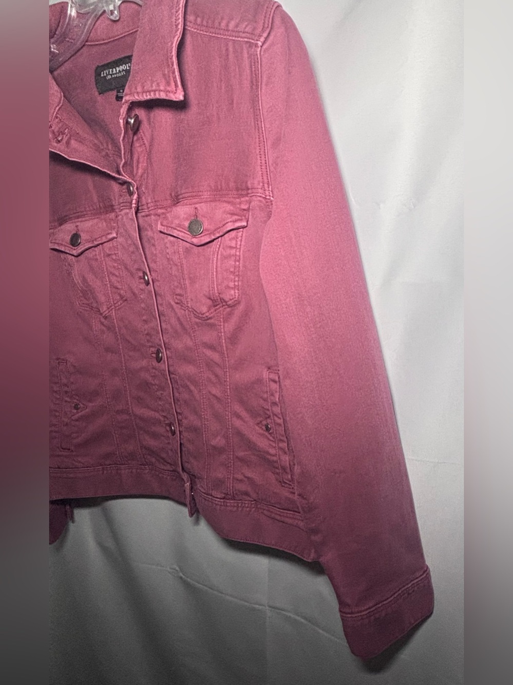 Liverpool Denim Jacket in Raspberry Jam - Picture 9 of 16